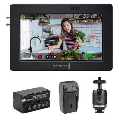 Monitor Blackmagic Design Video 3G-SDI/HDMI 5" con batería, cargador y rótula Foto 1 de 4