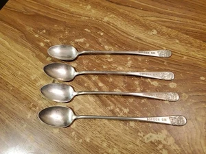 Vintage Silber Teller Teelöffel Gordon Gin Wildschweine Kopf am Ende 4er Set - Bild 1 von 6