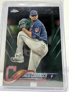 2018 Topps Chrome Green Refractor /99 Carlos Carrasco #173 - Picture 1 of 2
