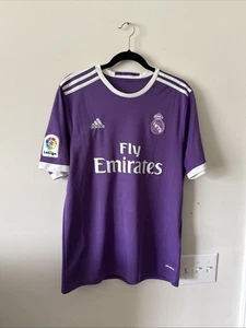 Men’s adidas Soccer Jersey Real Madrid Gareth Bale #11 2016-17 Size L - Purple - Picture 1 of 6