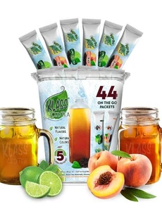 Klass Iced Tea Drink Mix - Sugar Free Variety Pack - Peach & Lime Black Tea O... - Picture 1 of 6