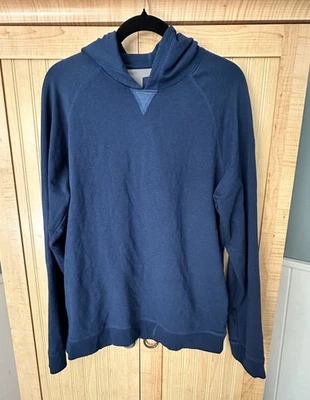 Johnnie O Hoodie Men’s Medium  Navy Blue Long Sleeve Pullover 100% Cotton *Logo* - Image 1 of 4