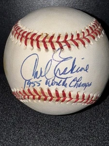 Carl Erskine handsigniert signed ONL Baseball beschriftet 1955 World Champs Beckett - Bild 1 von 6