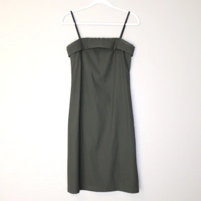 Vestido Vintage All That Jazz Feminino Tamanho 10 M Verde Bodycon Decote Quadrado Fenda Lateral - Imagem 1 de 4