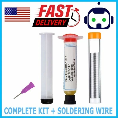 Solder Wire Soldering Paste Flux Grease RMA-223 10cc Syringe Tube PCB BGA SMD - Image 1 of 4