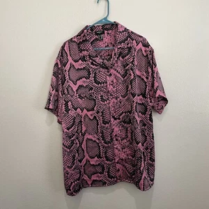 Camicia uomo Forever 21 pelle di serpente con bottoni taglia XL - Foto 1 di 6