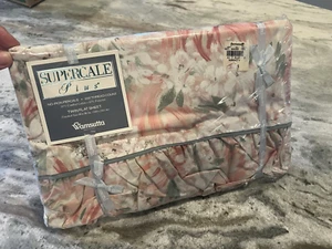 VTG Wamsutta Supercale Plus Serenity Twin Flat Sheet NEW Floral Ruffle - Picture 1 of 8