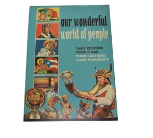 Vintage Our Wonderful World of People Book and Stamps 1963 Looks Complete EUC - Imagen 1 de 7