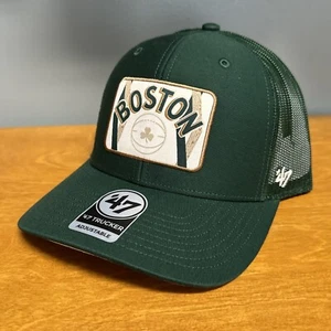 Boston Celtics '47 Brand NBA 2023 City Edition Green Trucker Snapback Cap Hat - Picture 1 of 5