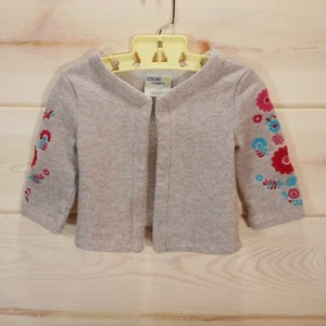 OshKosh Baby Size 12 Mo Floral Embroidered Cardigan Sweater Tan - Picture 1 of 6