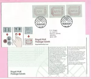Royal Mail 1984 FDC - 3 Values FRAMA - NEW POSTAGE LABELS - Shs WINDSOR, Berks. - Picture 1 of 1
