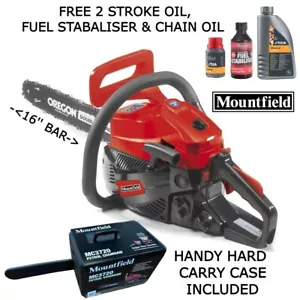 More details for mountfield mc 3720 16&#039;&#039; 2 stroke petrol chainsaw oregon bar 40cm wood saw