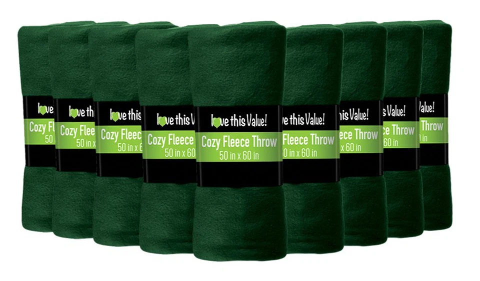 Imperial 50 X 60 Inch Ultra Soft Fleece Throw Blanket - Dark Green