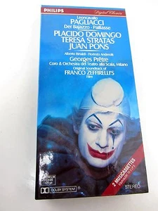 Leoncavallo PAGLIACCI Domingo Stratas Pons Zeffirelli Cassette Box Set w/ Book - Picture 1 of 1