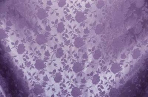 TESSUTO JACQUARD FLOREALE BROCCATO RASO MATRIMONIO DA CORTILE-LAVANDA - Foto 1 di 1