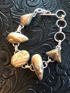 Artisan Southwest Golden Jasper Pendants Bracelet fits Small wrist 5-6" - Picture 1 of 2