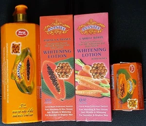 Asantee Papaya Honig Karotte Aufhellende Lotion Seife Serum Bodywash mit Q10 - Bild 1 von 4