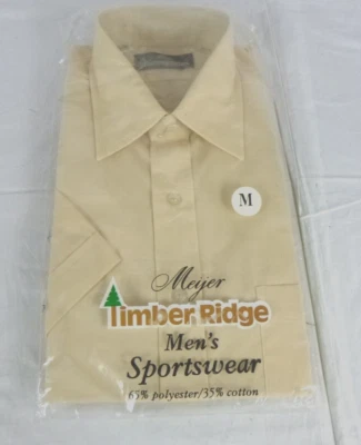 Nuevo de Colección Años 70 Meijer Timber Ridge Hombres Manga Corta Botón Delantero Camisa Tostada Talla M Foto 1 de 4