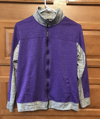 Chaqueta para mujer GRANDE cremallera completa púrpura y gris L/S HECHA PARA TODA LA VIDA conducción rápida 1297 Foto 1 de 4