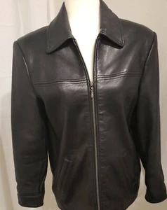 Valerie Stevens Leather Jacket Coat Womens 4 New Zealand Lambskin Moto Zippered - Picture 1 of 9