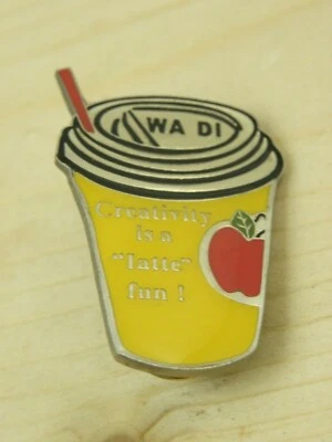 Washington Imagination Destination Pin Latte Coffee Cup Enamel Creativity  - Image 1 of 4