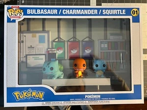 Funko Pop Deluxe Moments #01 Pokemon Starter Set Bulbasaur Charmander Squirtle - Picture 1 of 4