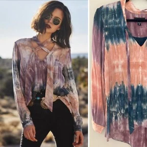 Top Fifteen Twenty Boho Moderno Funky Maximalista Puesta de Sol Ombre Cuello Atado M - Imagen 1 de 6