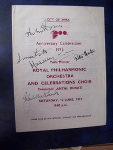 Autógrafo Antal Dorati - Simon Estes - Rita Hunter - Maureen Guy John Mitchinson - Imagen 1 de 1