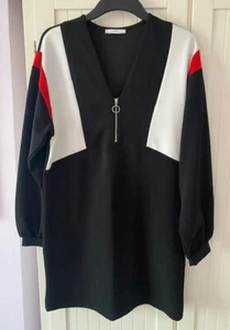 ZARA ZIP FRONT TUNIC DRESS - SIZE S - Picture 1 of 4