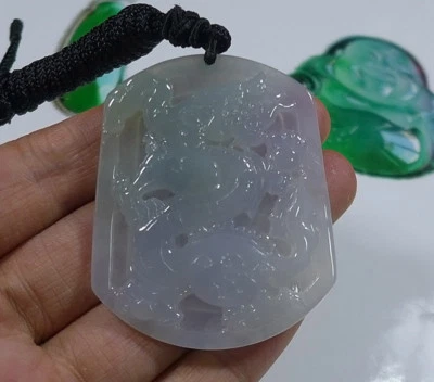 Colgante Fino Natural Tipo A Helado Translúcido Jadeíta Jade Dragón Foto 1 de 4