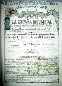 LOT(S) of 4 HUGE 1847 INDUSTRIES OF SPAIN 2000 REALES BONDS!! 4 PGS/RARE STAMPS! - Picture 1 of 4
