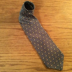 Meeting Street Mens Necktie Gray All Silk Tie Unique Pattern  84V-3 - Picture 1 of 3