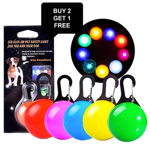 LED Dog Collar Safety Warning Lamp Night Clip Light Flashing Pet Pendant Tag - Picture 1 of 21