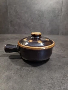 Brown Fleck Lidded Pottery Soup Casserole Dish Early Signed by M.A. Hadley - Picture 1 of 9