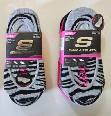 Paquete de 5 pares de calcetines Skechers Superlow Liner para niñas nuevos con etiquetas Foto 1 de 2