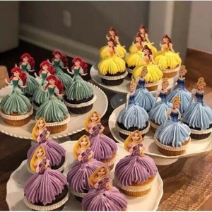 AU Princess Cupcake Toppers Set Birthday Cake Decorations Party Supplies Topper - Picture 1 of 6