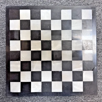Tablero de ajedrez de mármol blanco y negro hecho a mano solo 14" x 14", SOLO TABLERO Foto 1 de 4