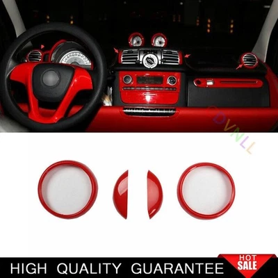 Ajuste para Benz SMART 2010-2014 consola roja brillante L&R salida de aire ventilación moldura 4 piezas Foto 1 de 4