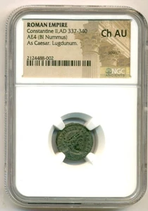 NGC Imperio Romano Constantino II AD 337-340 BI Nummus como César Ch AU (arañazos)* - Imagen 1 de 4