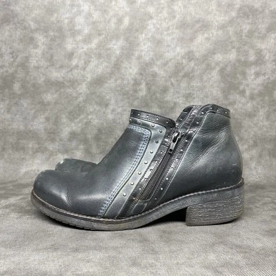 Naot Meditate Botas Botín Talla 10-10.5 Cuero Negro Cremallera Zapatos Calzado Foto 1 de 4