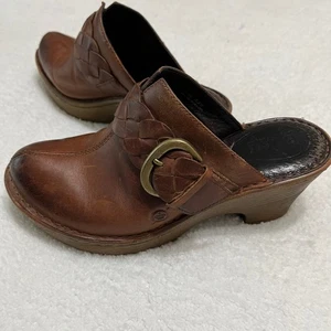 Born Damen Clog Gr. 6M Leder Obermaterial gepolstert/komfort braun brüniert  - Bild 1 von 7