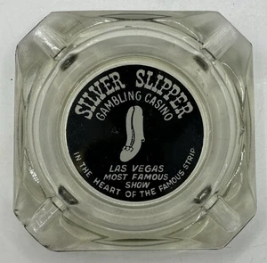 Vintage Silver Slipper Gambling Casino Las Vegas NV. Advertising Glass Ashtray - Picture 1 of 4