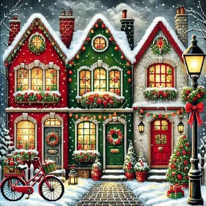 Kits de pintura de diamantes de Navidad 5D para adultos, arte de casa de Navidad para principiantes - Imagen 1 de 12