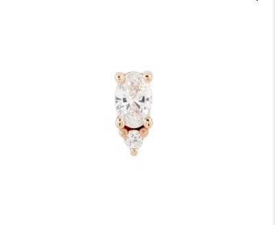 Joyería orgánica Buddha SIN HILO: Desden en oro rosa de 14kt con circonita transparente Foto 1 de 4