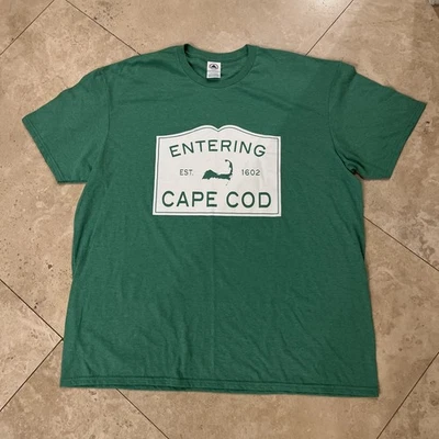 Camiseta verde masculina Entering Cape Cod Map 2XL - Imagem 1 de 4