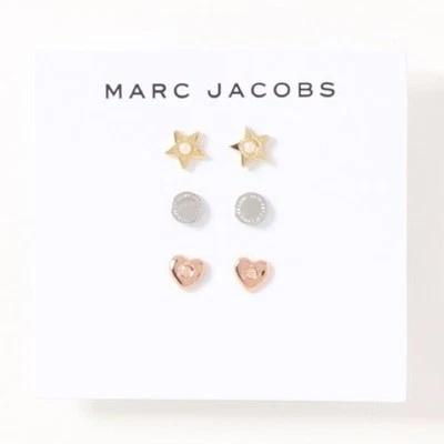 Marc Jacobs  Star, Circle, & Heart Post Earrings Set - Gold, Silver, Rose Gold - Image 1 of 4