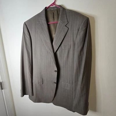 Corneliani Blazer 100% Virgin wool Brown Stripes Size EU 56L US 46L superfine - Image 1 of 4