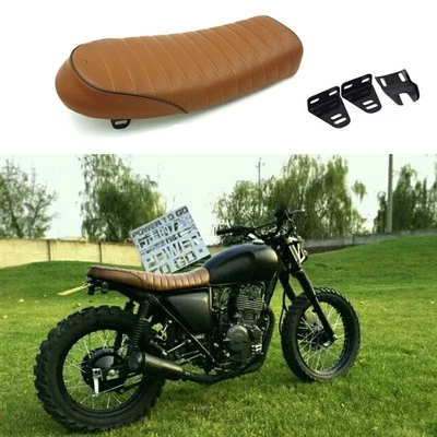 Sillín plano jorobado asiento café corredor motocicleta vintage para Yamaha RD250 XT225 XT350 Foto 1 de 4