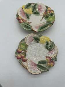 FITZ & FLOYD FOR ALL SEASONS VINTAGE FRUIT SCENE BOWL & PLATE - Picture 1 of 7