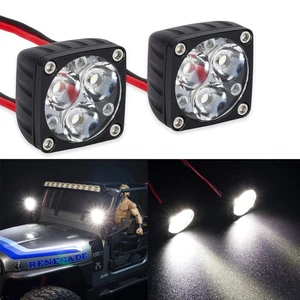 Super Bright Square LED Lights Headlight Spotlight for 1/10 1/8 RC Crawler Car - Picture 1 of 10